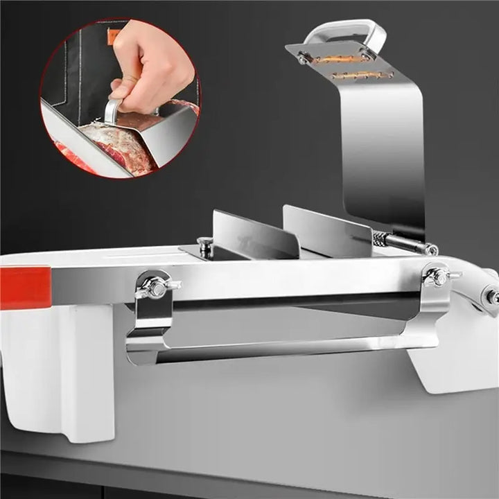 Home Kitchen Frozen Meat Slicer Manual Stainless Steel Food Cutter Slicing Machine Automatic Meat Delivery Nonslip Handle