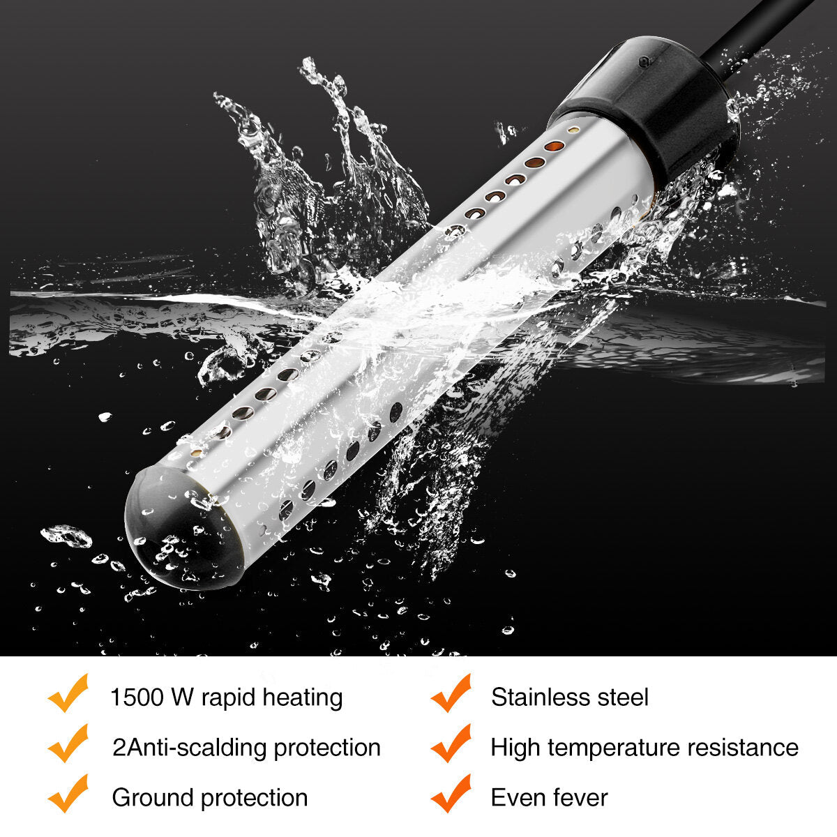 Gamtooca 1500w Immersion Heater Electric Portable Bucket