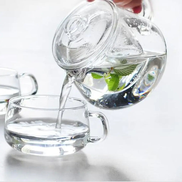 500ML Heat-resistant Glass Filter Three-piece Vertical Flower Teapot VORDEO