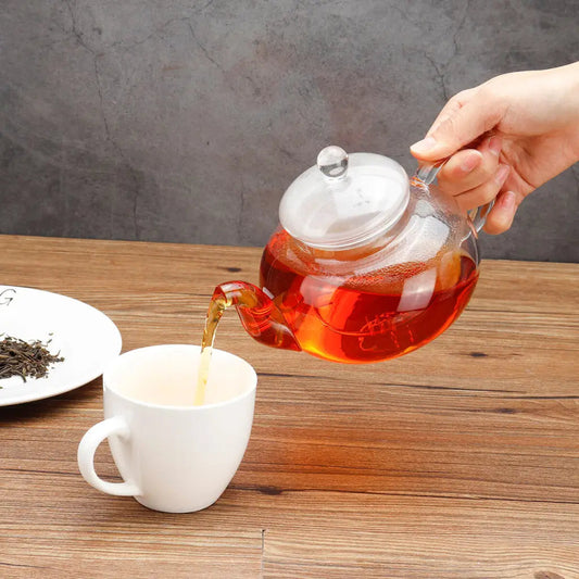 Glass Teapot Coffee Pot Stainless Steel Filter