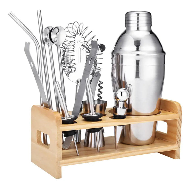 Godmorn Cocktail Set: 14 Piece Shaker Set With Stand