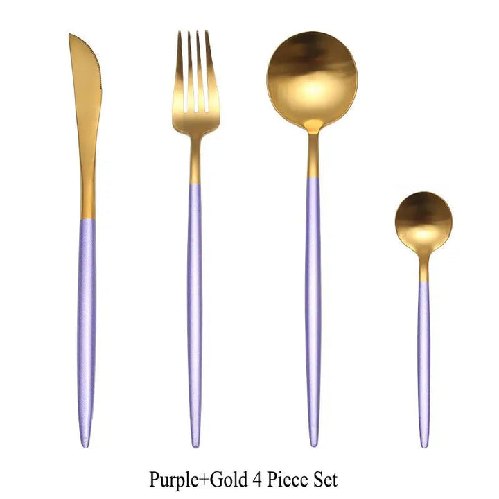 Gold Stainless Steel Cutlery Flatware Set
