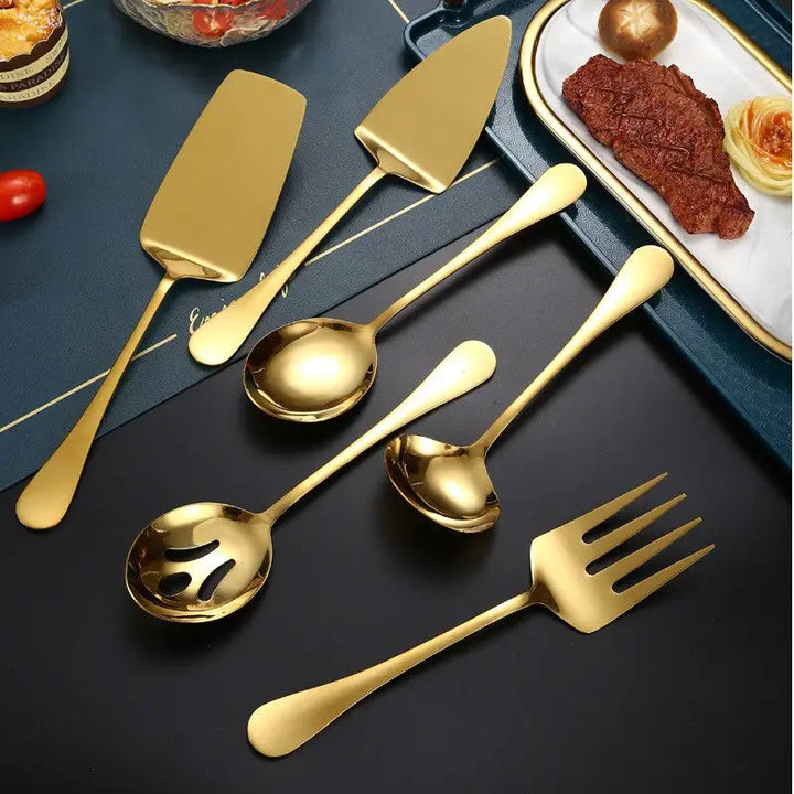 Gold Stainless Steel Western Tableware Set