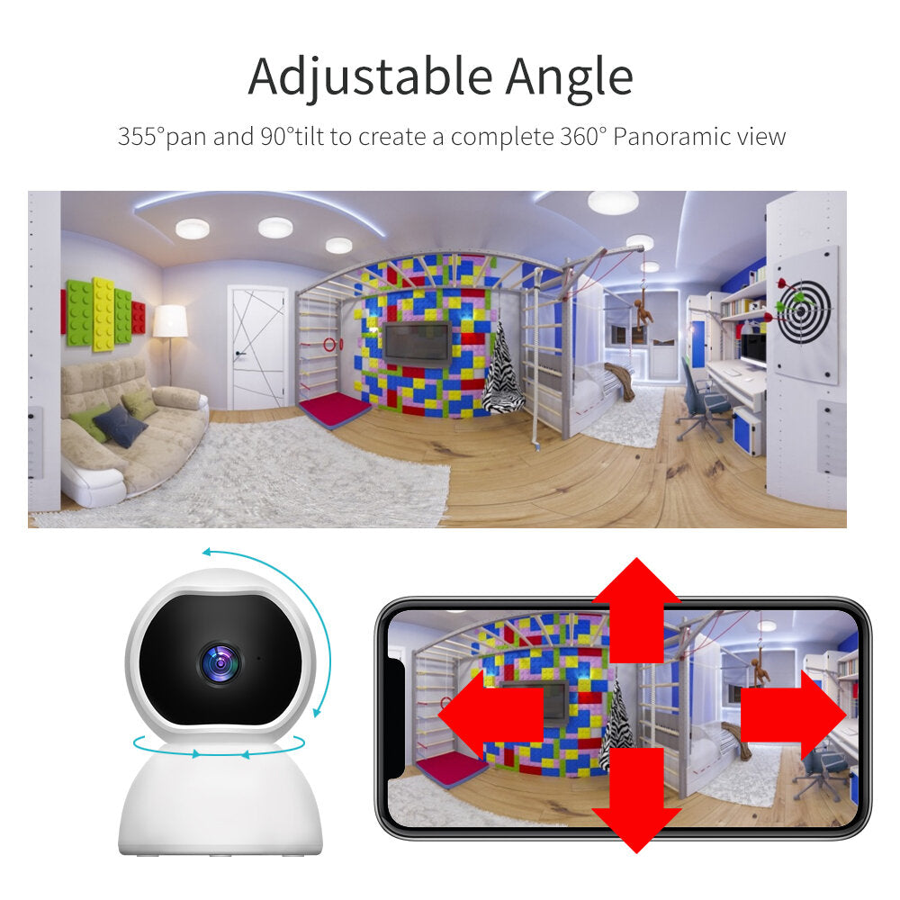 Guudgo Surveillance Camera 1080p Ip Smart Wifi 360 Angle