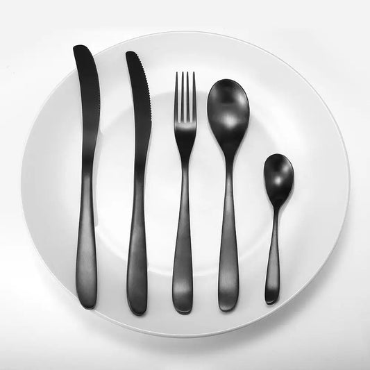 High-end Steel Flatware Set Dinnerware 5pcs