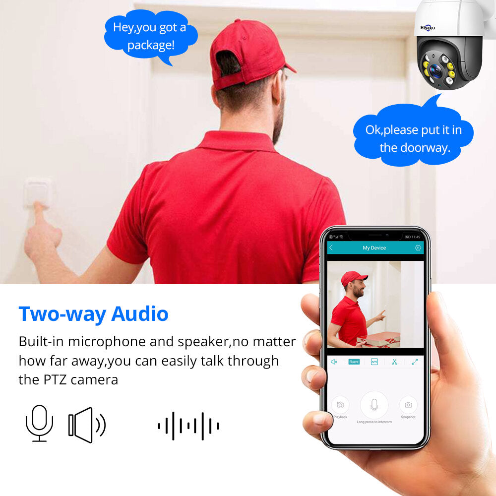 Hiseeu 1080p Speed Dome Wifi Camera 2mp Outdoor Wireless Ptz