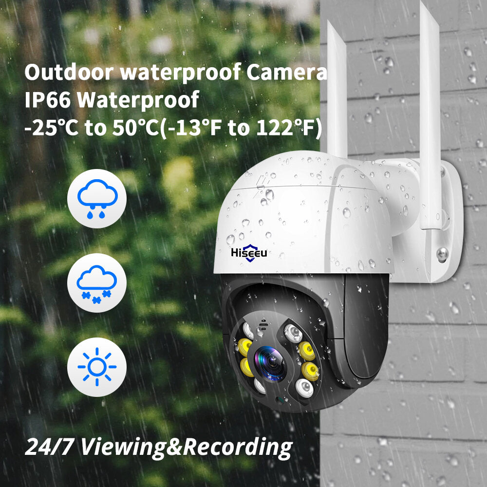Hiseeu 1080p Speed Dome Wifi Camera 2mp Outdoor Wireless Ptz