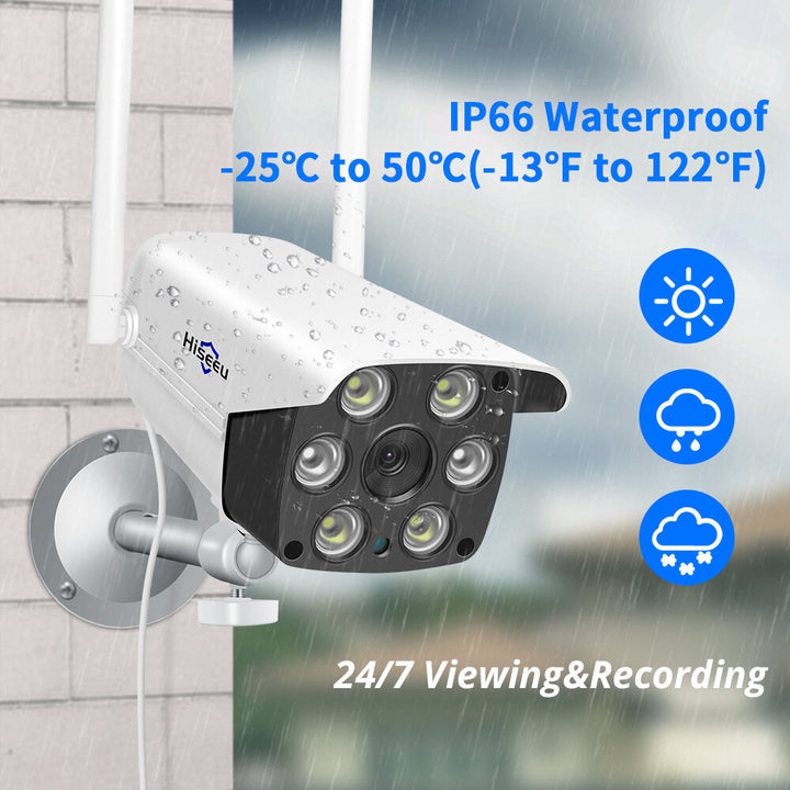 Hiseeu 4mp Wifi Ip Camera Outdoor Onvif Wireless Waterproof