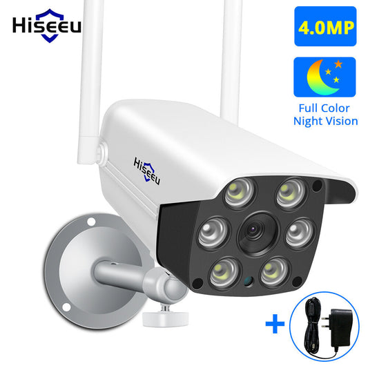 Hiseeu 4mp Wifi Ip Camera Outdoor Onvif Wireless Waterproof