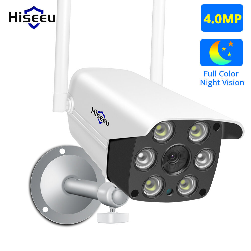Hiseeu 4mp Wifi Ip Camera Outdoor Onvif Wireless Waterproof