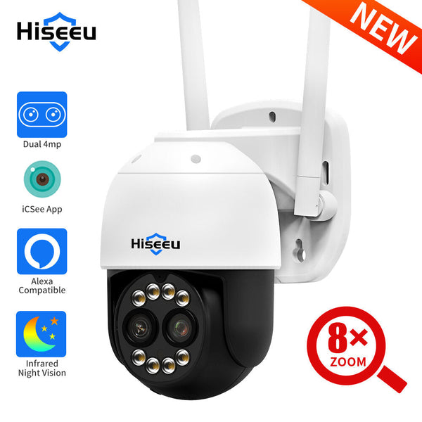 Hiseeu 8mp 4k Ptz Wifi Ip Camera Outdoor Security Protection