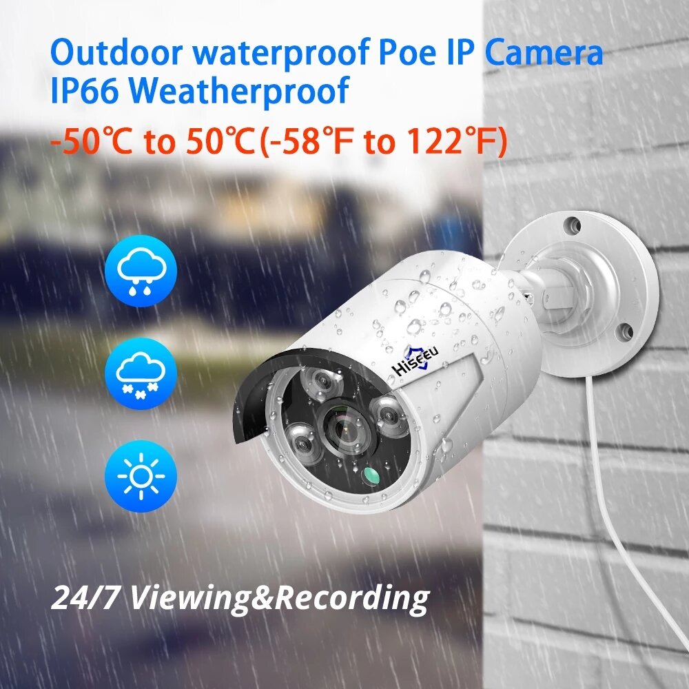 Hiseeu Hb612 Hb613 1536p 3.0mp Poe Mini Bullet Ip Camera