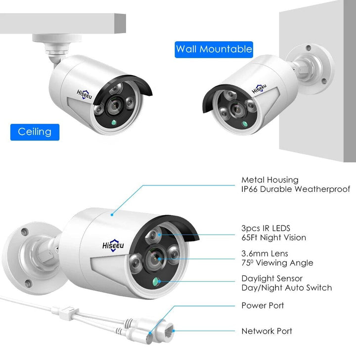 Hiseeu Hb612 Hb613 1536p 3.0mp Poe Mini Bullet Ip Camera