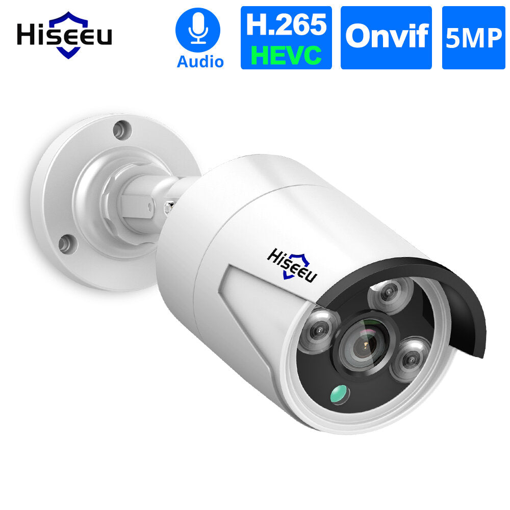Hiseeu Hb615 H.265 5mp Security Ip Camera Poe Onvif Outdoor