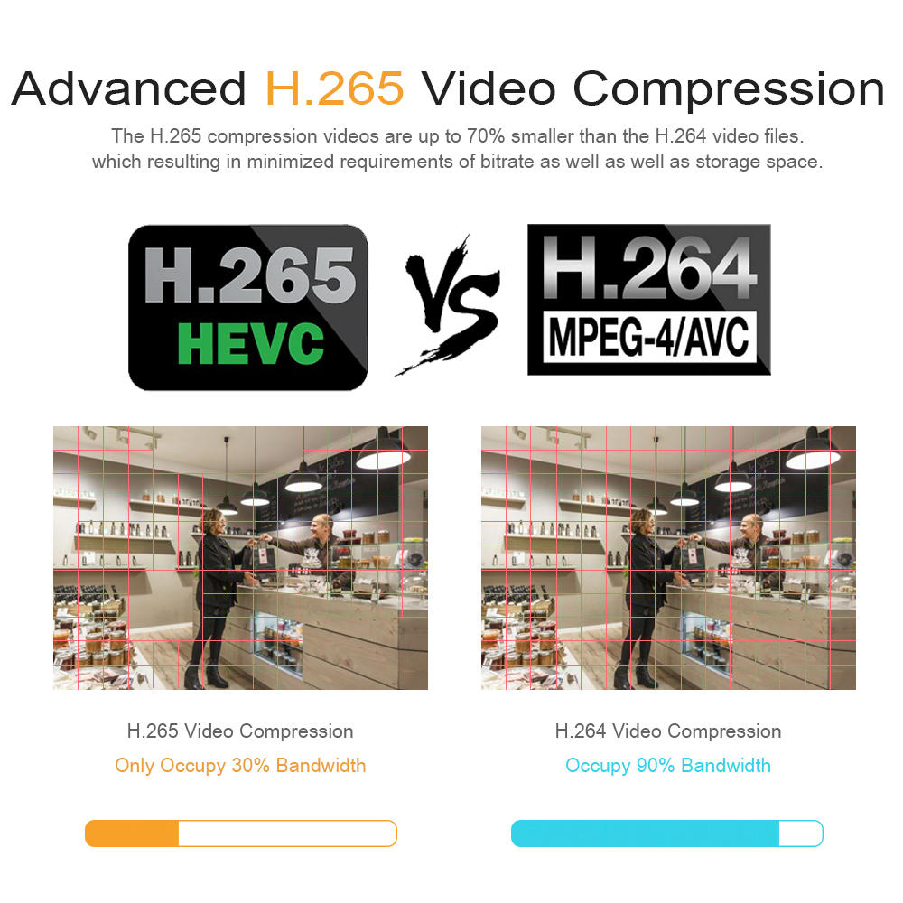 Hiseeu Hc615-p-3.6 5mp 1920p Poe Ip Camera H.265 Audio Dome