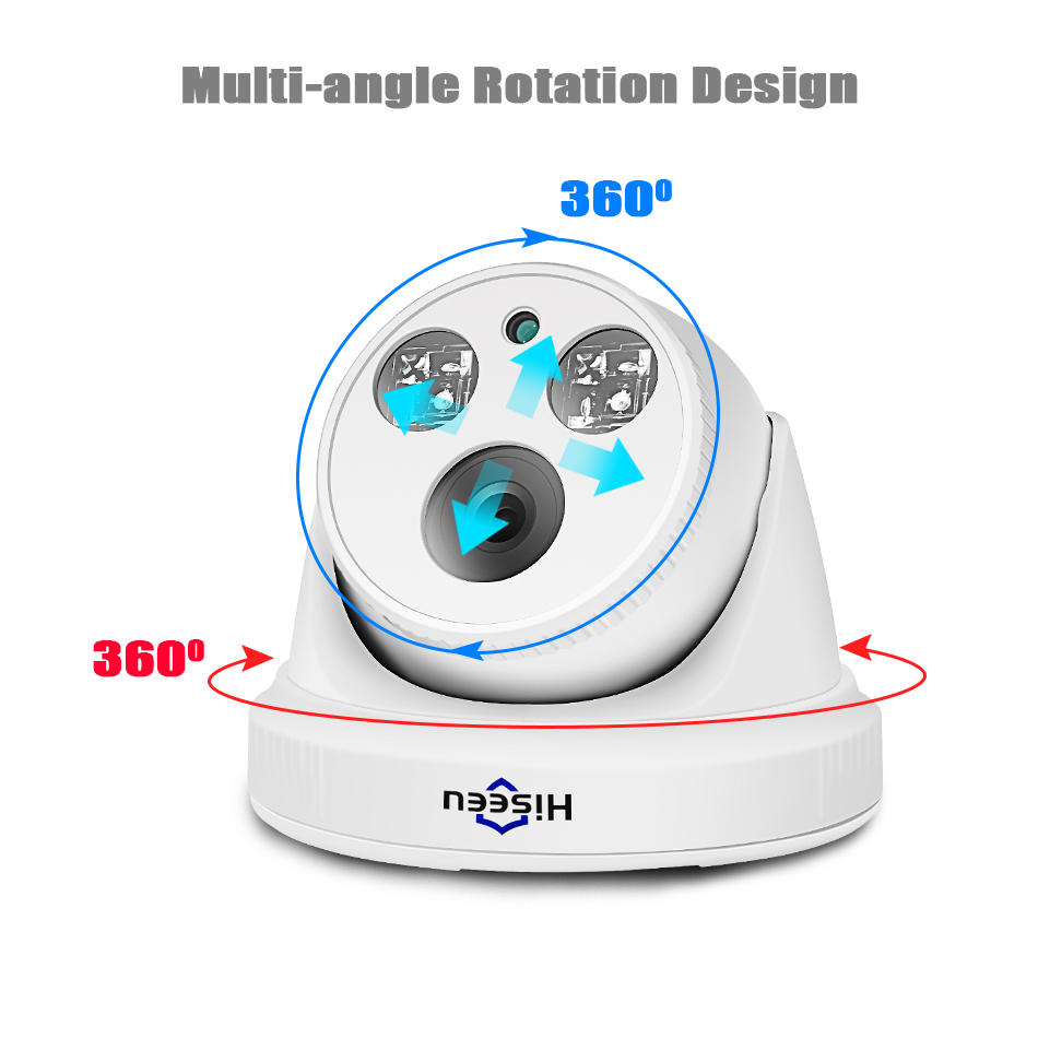 Hiseeu Hc615-p-3.6 5mp 1920p Poe Ip Camera H.265 Audio Dome