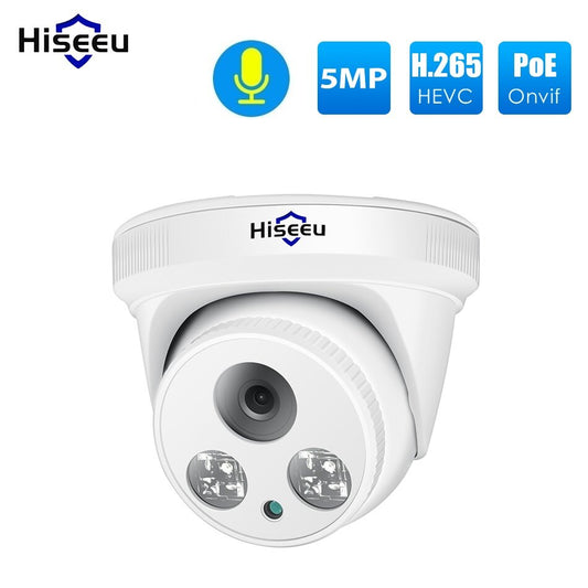 Hiseeu Hc615-p-3.6 5mp 1920p Poe Ip Camera H.265 Audio Dome