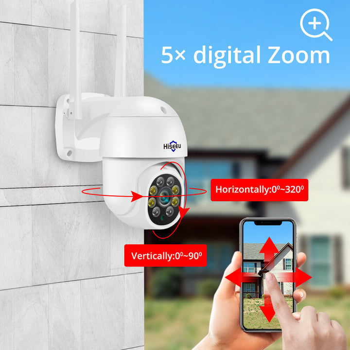 Hiseeu Whd303 3mp Wifi Outdoor Camera 1536p 5x Digital Zoom