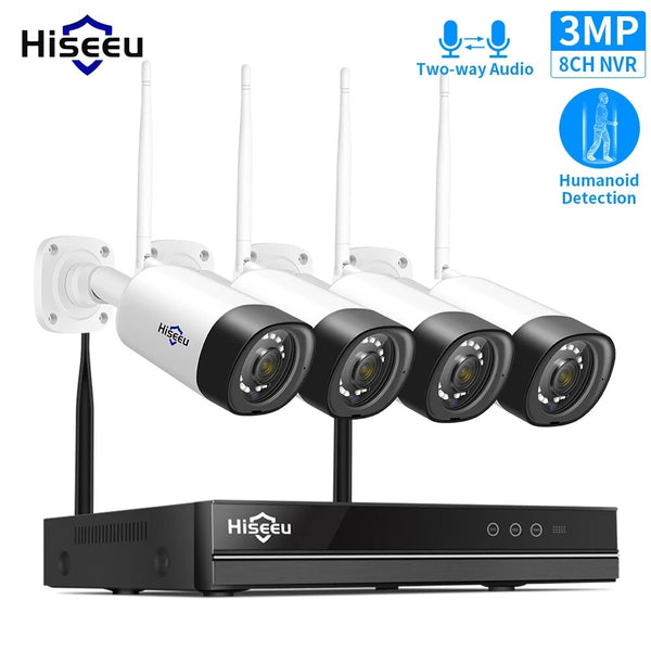 Hiseeu Wnkit-4hb312 8ch 3mp 1536p Wireless Cctv Security
