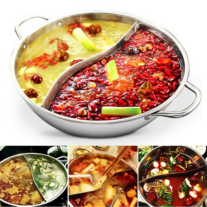 Hot Pot Dual-sided Stainless Steel Cookware For Induction
