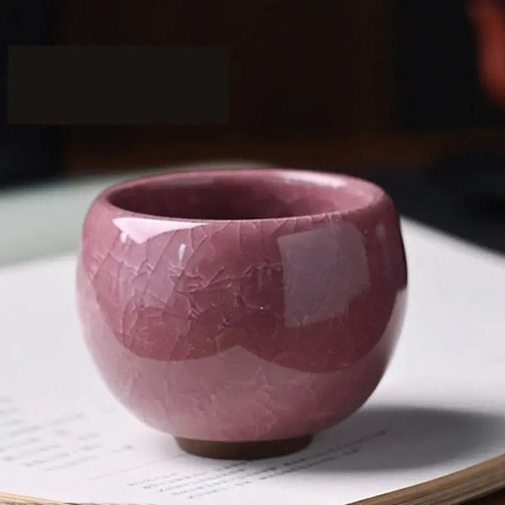 Ice Cracking Ceramic Tea Cup - Porcelain
