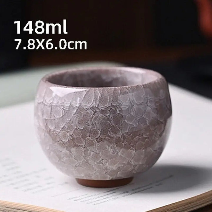 Ice Cracking Ceramic Tea Cup - Porcelain