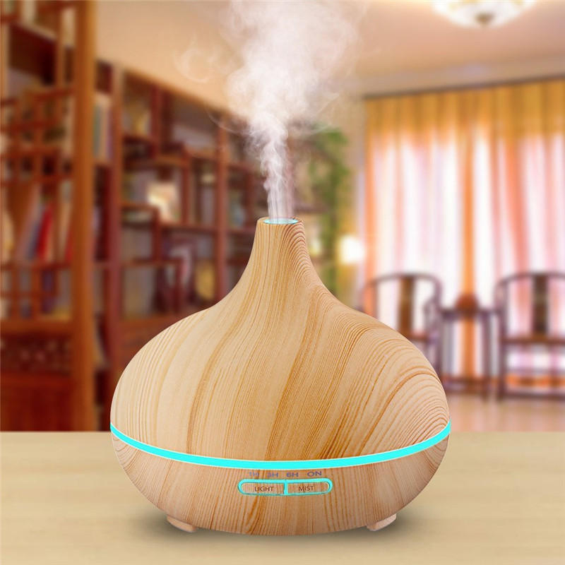 Indoor 300ml Wood Grain Auto Power Off 7 Colors Led Light