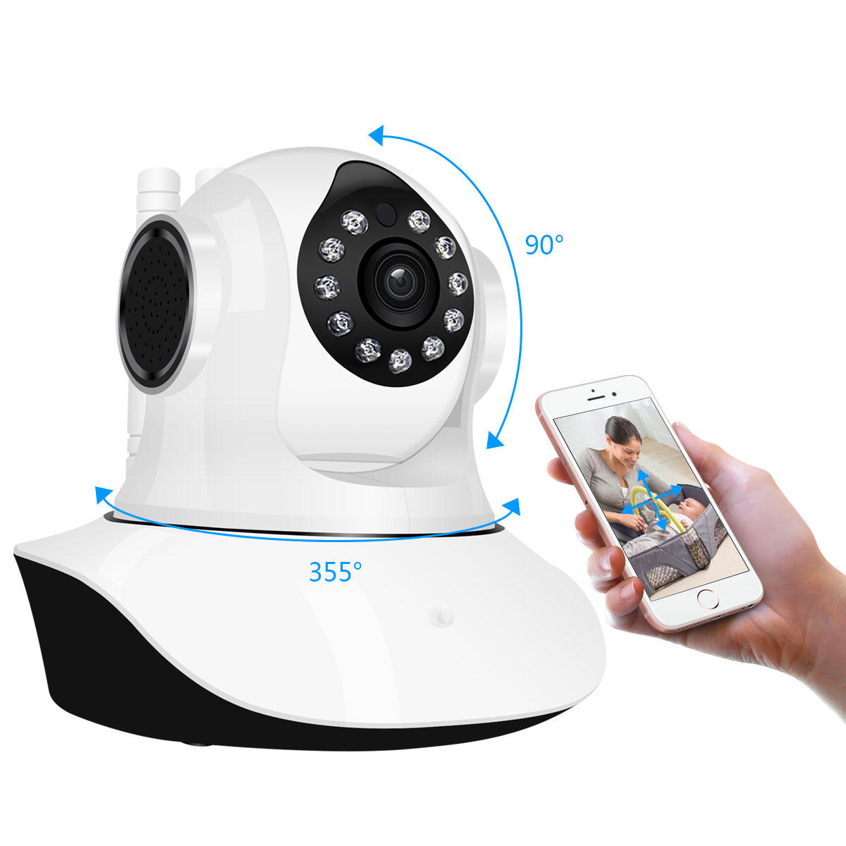 Jooan C6c Hd 1080p Wifi Ip Camera 11 Led Pt 360 Built-in