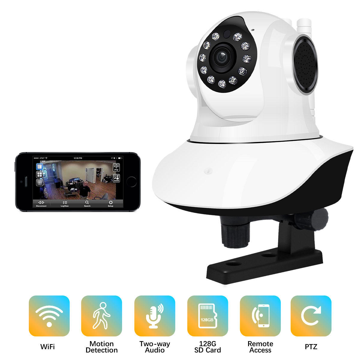 Jooan C6c Hd 1080p Wifi Ip Camera 11 Led Pt 360 Built-in