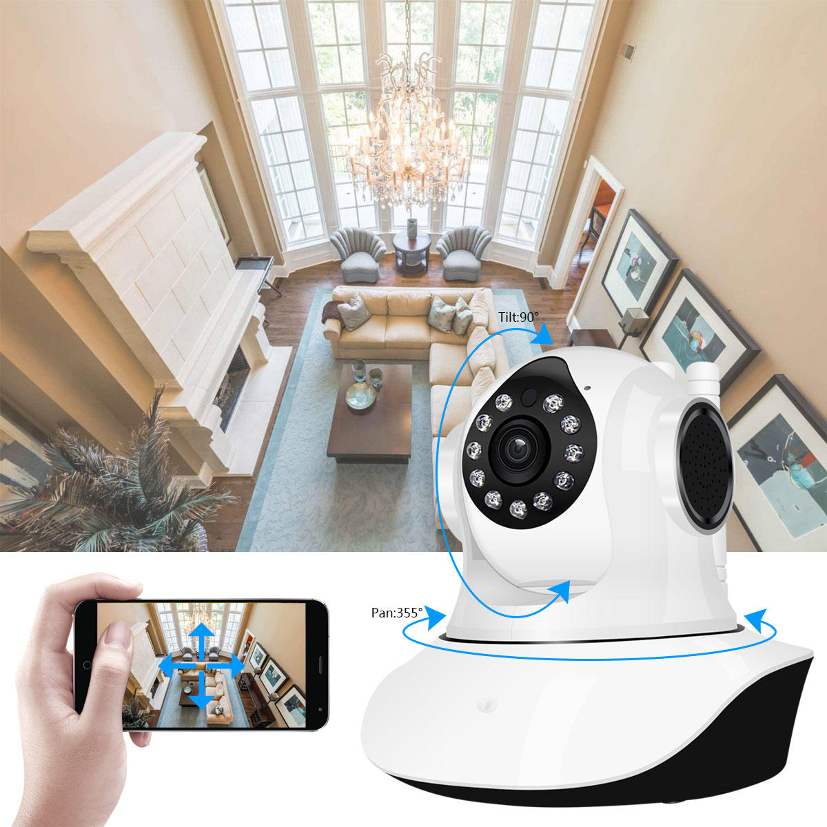 Jooan C6c Hd 1080p Wifi Ip Camera 11 Led Pt 360 Built-in