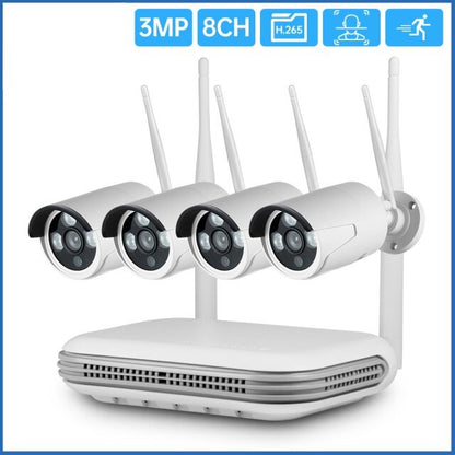 Kerui H.265 8ch Wifi Wireless Mini Nvr 3mp Security Camera