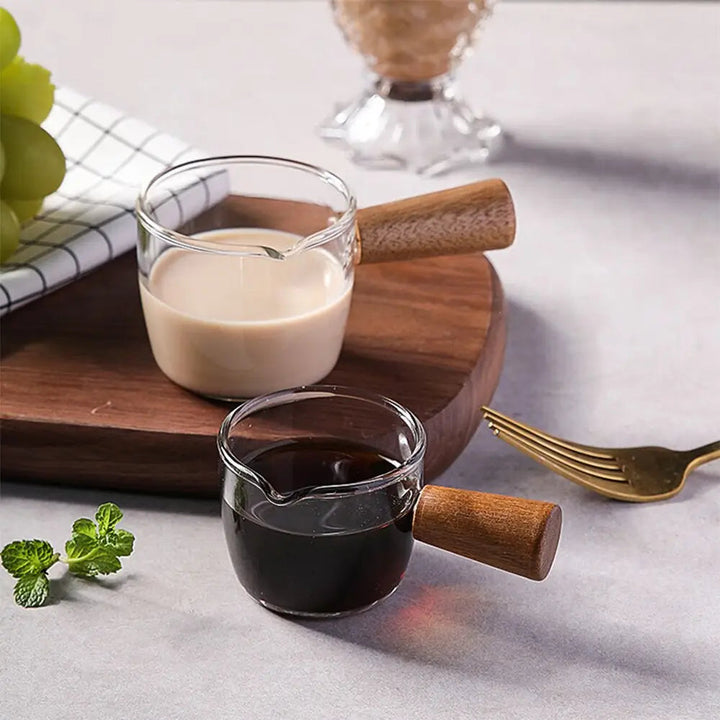 Kitchen Measure Mug Wood Handle Espresso Cup