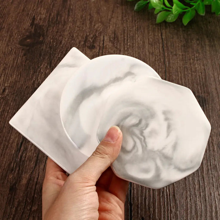 Marble Ceramic Texture Cup Mat - Anti-slip Drink Holder