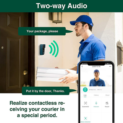 Meco Ele Video Doorbell Wireless 1080p Camera With Free