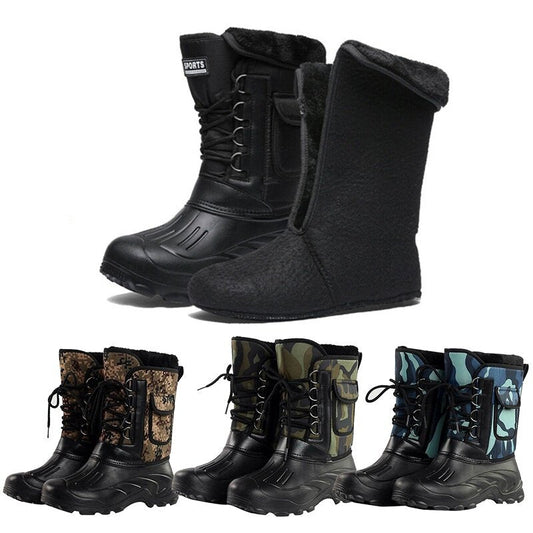 Mens High Top Snow Boots Waterproof Warm Fur Lined Shoes