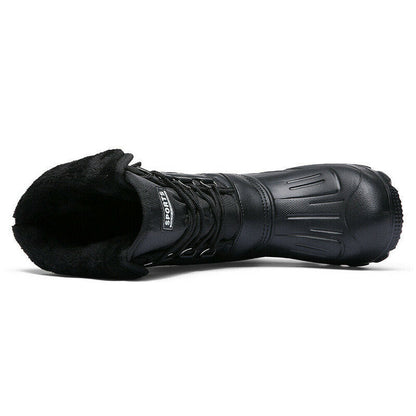 Mens High Top Snow Boots Waterproof Warm Fur Lined Shoes