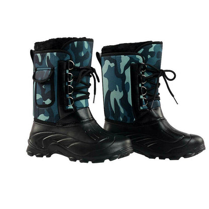 Mens High Top Snow Boots Waterproof Warm Fur Lined Shoes