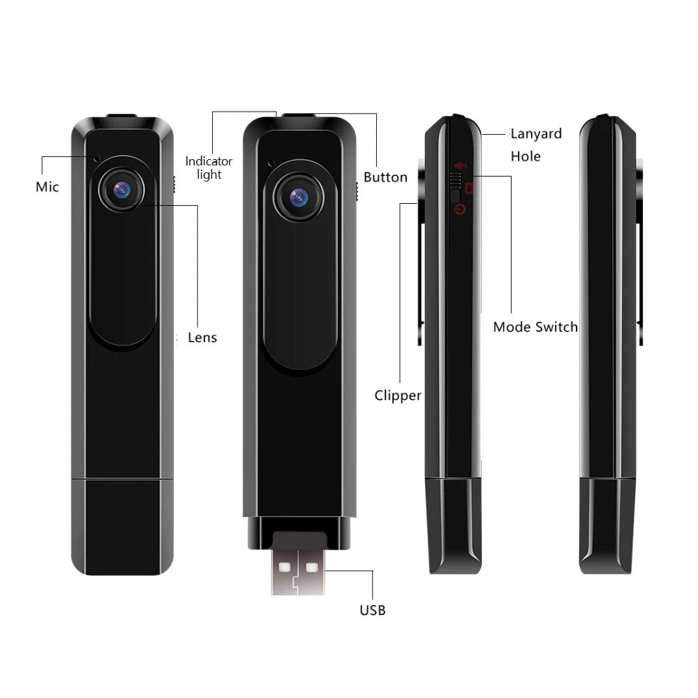 Mini Back Clip Camera Hd 1080p On Body Pocket Video
