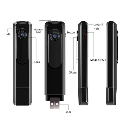 Mini Back Clip Camera Hd 1080p On Body Pocket Video