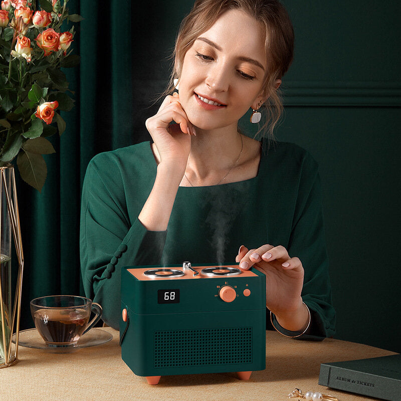 Mini Record Player Dual Spray Humidifier Usb Charging