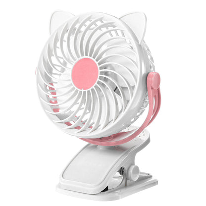 Mini Usb Clip-on Fan 360 Rotation 3 Speeds Rechargeable