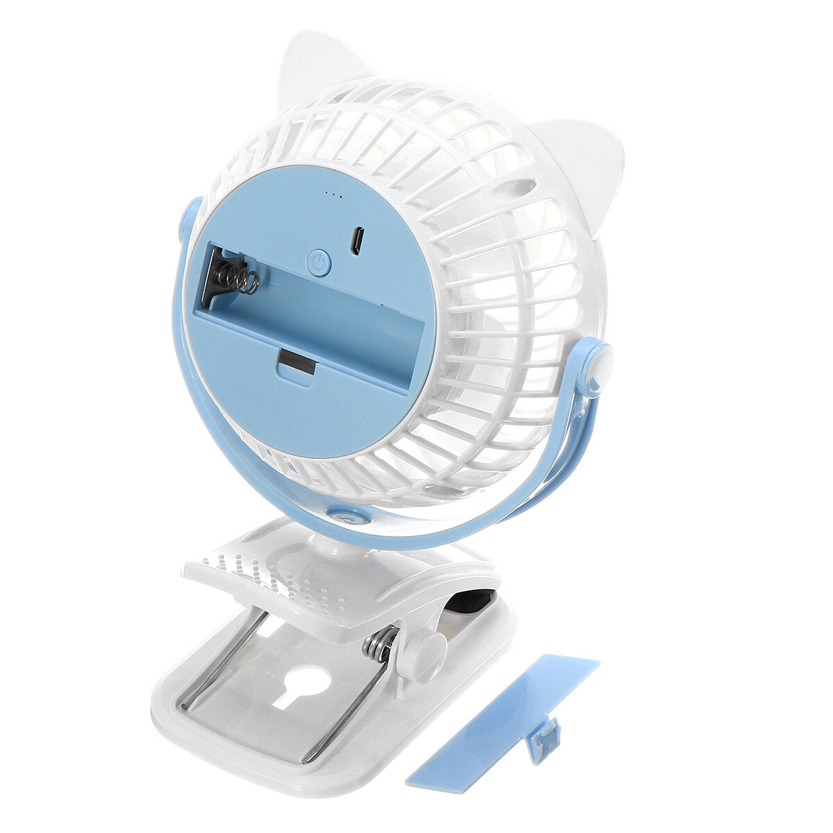 Mini Usb Clip-on Fan 360 Rotation 3 Speeds Rechargeable