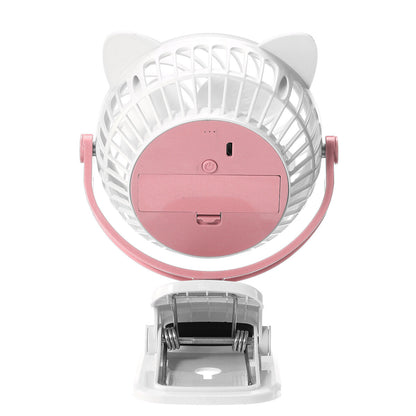 Mini Usb Clip-on Fan 360 Rotation 3 Speeds Rechargeable
