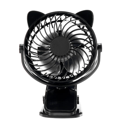 Mini Usb Clip-on Fan 360 Rotation 3 Speeds Rechargeable