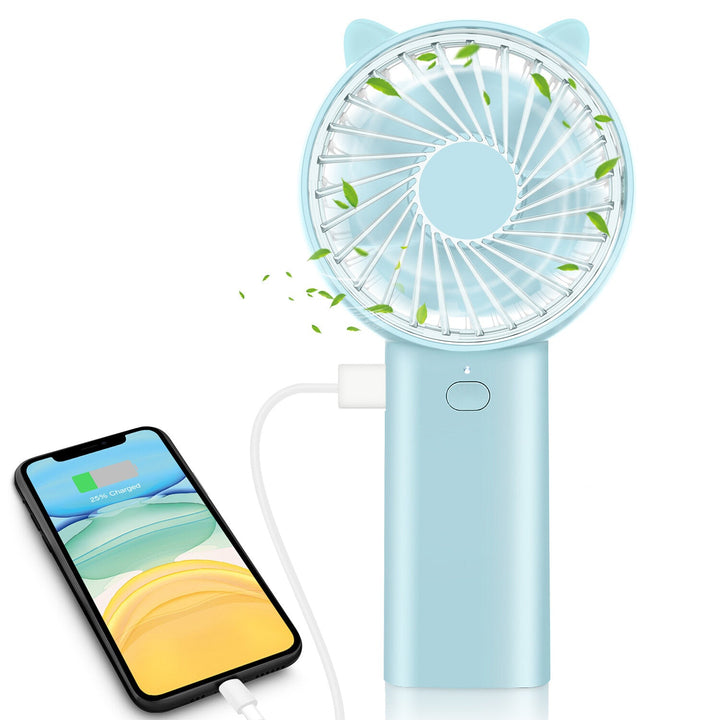 Mini Usb Fan Small Standing 4 Speeds 4000mah Rechargeable