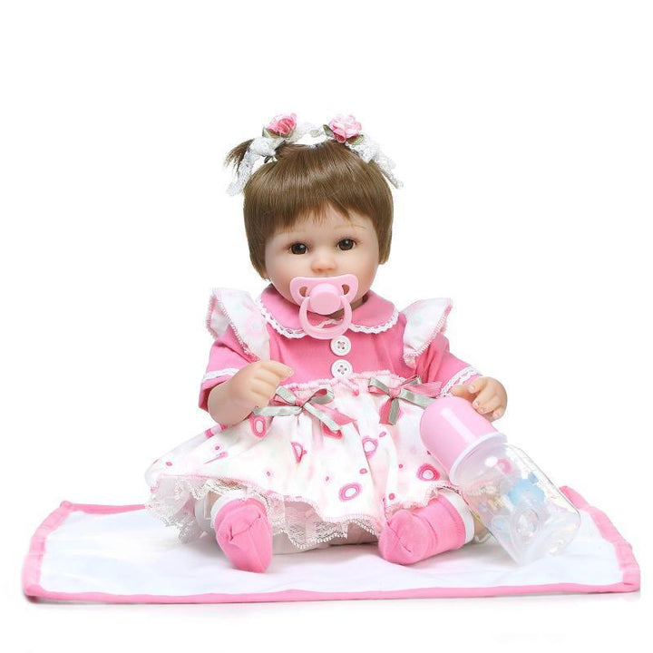 Npk 16 Inch 42cm Reborn Baby Two Pigtail Soft Silicone Doll