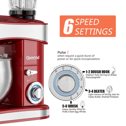 Osmond Sc-213c 1200w 6.5l 3-in-1 Kitchen Food Stand Mixer
