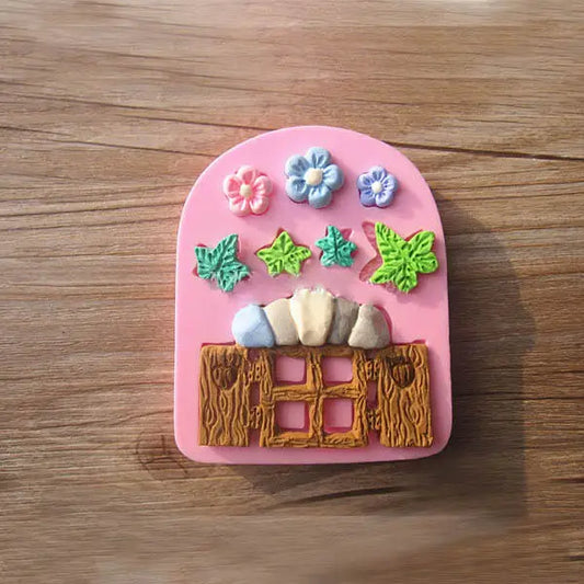 Plants Wooden Window Silicone Fondant Cake Mold