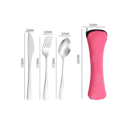 Portable Cutlery Set - Spoon Fork Steak Knife For Travel
