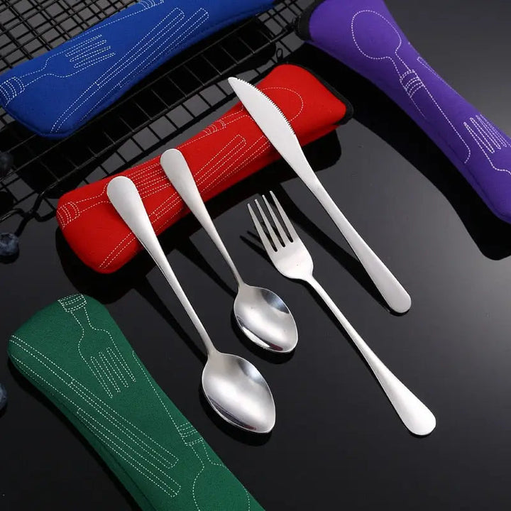 Portable Cutlery Set - Spoon Fork Steak Knife For Travel